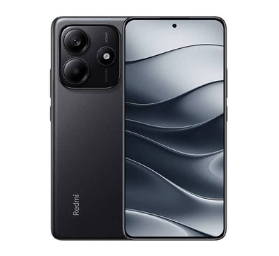 Xiaomi Redmi Note 14 5G smartphone in Matte Black color option, highlighting its minimalist matte rear panel finish.