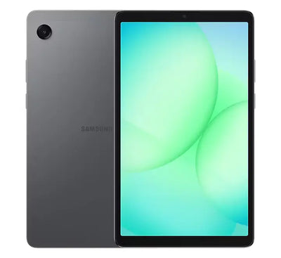 Front view of the 8.7-inch Samsung Galaxy Tab A11 in Gray showcasing the fluid 90Hz scrolling screen display.