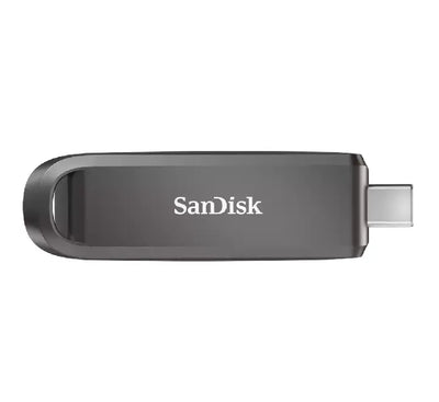 SanDisk 256GB Extreme PRO USB-C flash drive showcasing its premium metal casing and sleek portable design.