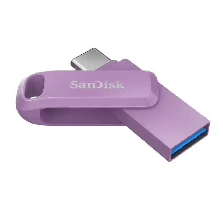 Close-up view of the SanDisk Ultra Dual Drive Go connected directly to a modern Type-C smartphone for instant on-the-go storage expansion.