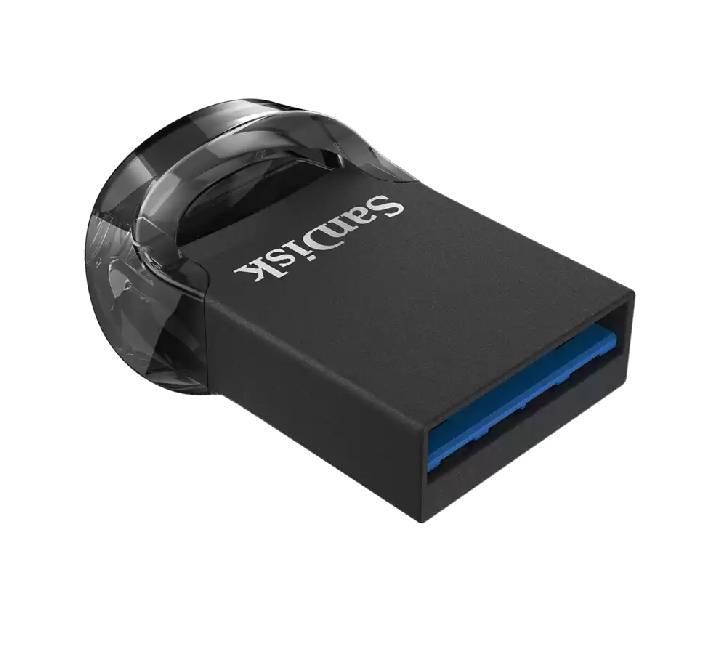 SanDisk Ultra Fit 512GB retail packaging and tiny form factor scale