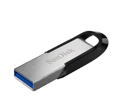 Side view of SanDisk Ultra Flair showing the loop for keyrings and slim design.