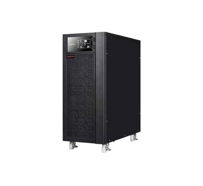 Santak Castle 10KS Online UPS C10KS UNI 10kVA tower form factor showing front LCD status console.
