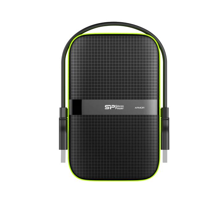 Front view of the Silicon Power Armor A60 2TB Rugged External Hard Drive available at ICT.com.mm.