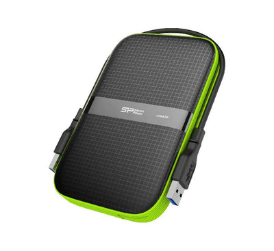 Close-up view demonstrating the convenient wrap-around cable storage design of the Silicon Power Armor A60.