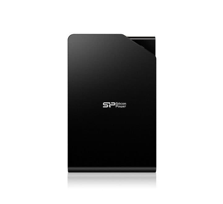 Silicon Power Stream S03 2TB Portable External Hard Drive in Black front angle view