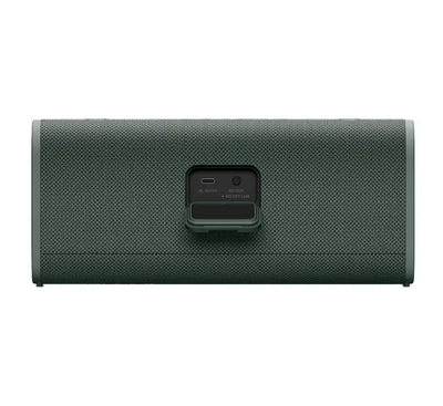 Sony ULT FIELD 3 waterproof speaker being splashed with water next to a swimming pool, demonstrating its IP66 and IP67 weather-resistant durability.