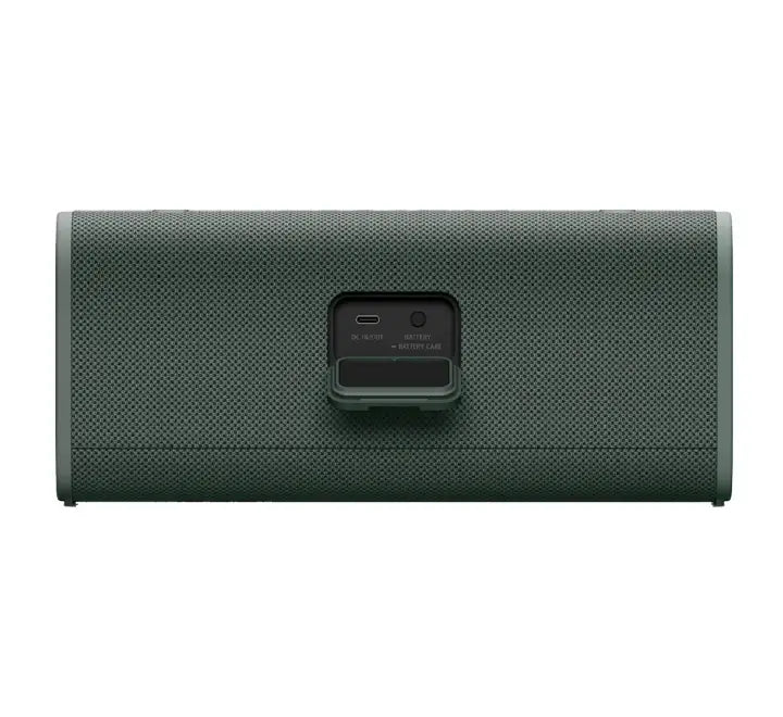 Sony ULT FIELD 3 waterproof speaker being splashed with water next to a swimming pool, demonstrating its IP66 and IP67 weather-resistant durability.