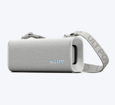 Back panel view of the Sony ULT FIELD 3 speaker showing the protected rubber cap open with the USB Type-C charging port used for phone power bank output.