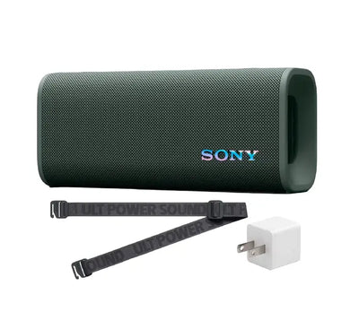 Back panel view of the Sony ULT FIELD 3 speaker showing the protected rubber cap open with the USB Type-C charging port used for phone power bank output.
