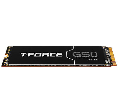 Premium retail box packaging of the TEAMGROUP T-FORCE G50 PCIe Gen4x4 M.2 NVMe 2TB gaming solid-state drive.