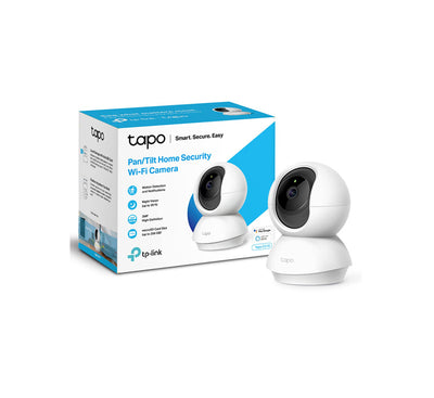 Smartphone displaying a real-time motion detection notification from the Tapo App connected to a Tapo C210 indoor camera.