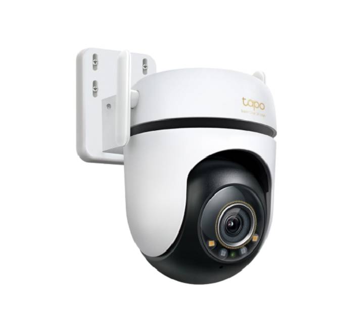 TP-Link Tapo C530WS starlight color night vision with dual spotlights illuminating dark driveway