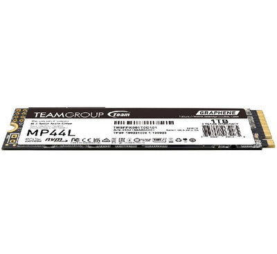 Eco-friendly retail packaging box of the TEAMGROUP MP44L M.2 PCIe Gen4x4 1TB SSD drive.