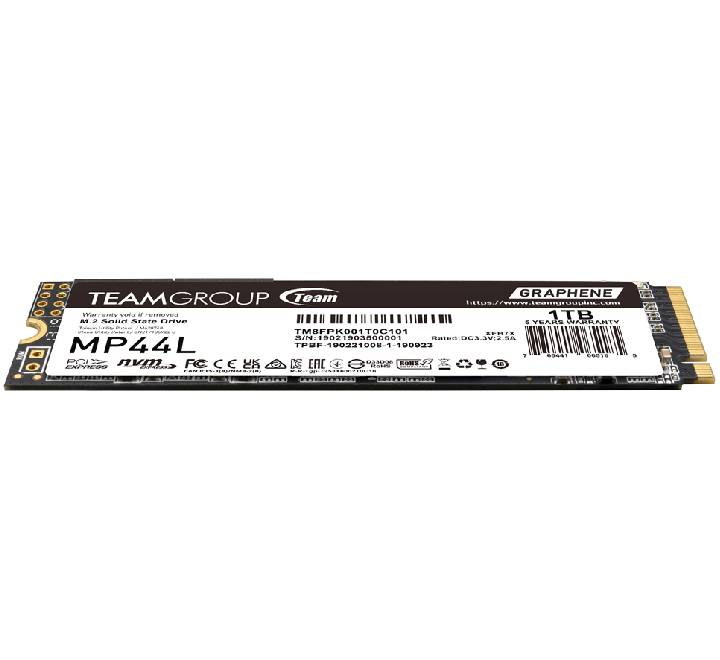Eco-friendly retail packaging box of the TEAMGROUP MP44L M.2 PCIe Gen4x4 1TB SSD drive.