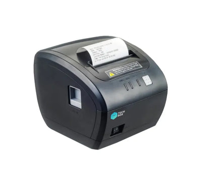 Tech Box TB 200 W 3 inch 80mm thermal receipt printer front view displaying compact black build
