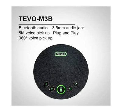 Tenveo TEVO-M3B Matte Blue Edition - Portable Bluetooth Conference Speaker with Noise Cancellation.