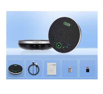 Silver Grey Tenveo TEVO-M3B Bluetooth Speakerphone - Professional Wireless Audio for Meeting Rooms.
