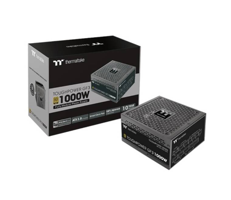 Fully modular connection panel on the Thermaltake Toughpower GF3 1000W power supply unit