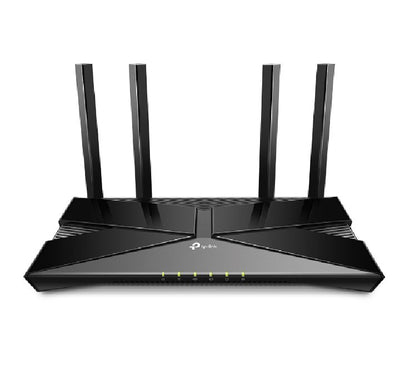 TP-Link Archer AX53 AX3000 dual-band gigabit Wi-Fi 6 router with four high-gain external antennas.