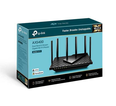 Top ventilation grid layout of the TP-Link Archer AX73 Wi-Fi 6 router for optimal thermal cooling