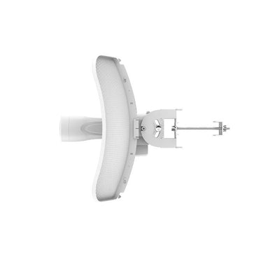 Rear perspective of the TP-Link CPE610 highlighting the robust pole-mounting and three-axis alignment kit.
