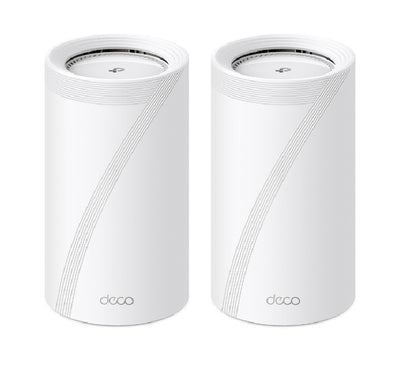 TP-Link Deco BE95 BE33000 quad-band WiFi 7 mesh system 2-pack units in white