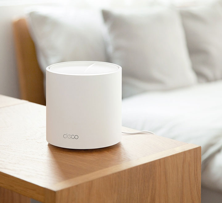 TP-Link Deco X50 3-pack mesh Wi-Fi system supplying coverage up to 6500 sq ft across multiple floors and bedrooms.