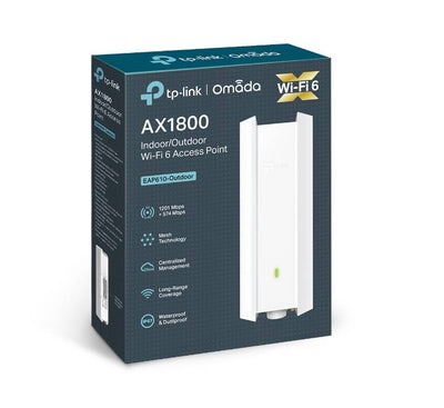 TP-Link EAP610-Outdoor box contents including passive PoE adapter and wall mounting brackets