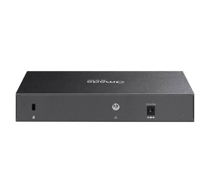 Close-up of TP-Link ER707-M2 front panel showing dual 2.5G RJ45 ports, SFP slot, and USB 3.0 port