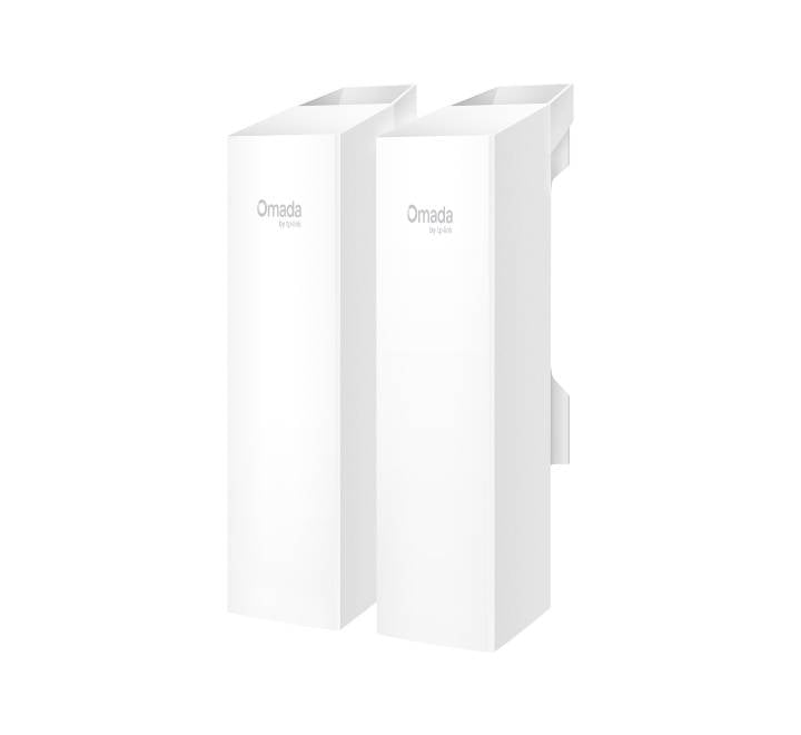 TP-Link Omada EAP100-Bridge KIT 2.4GHz wireless bridge unit mounted outdoors for long-range point-to-point networking.