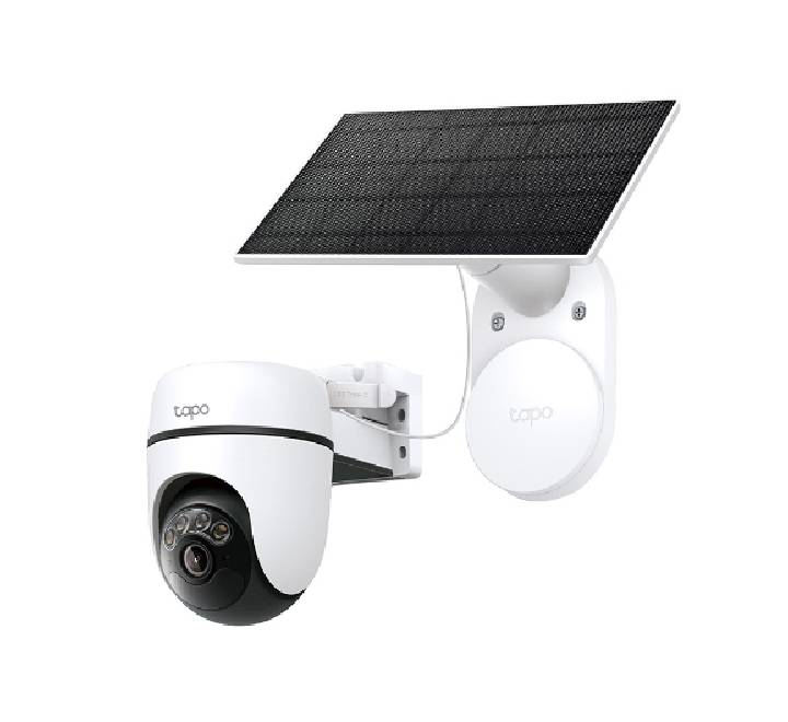 TP-Link Tapo C610 camera connected to solar panel charging module