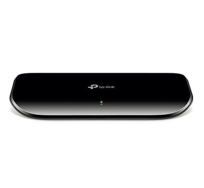 TP-Link TL-SG1008D 8-port gigabit desktop switch front view showing LED indicators