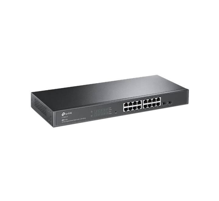 TP-Link TL-SG2218 non-PoE gigabit smart switch with a premium rackmountable metal housing.