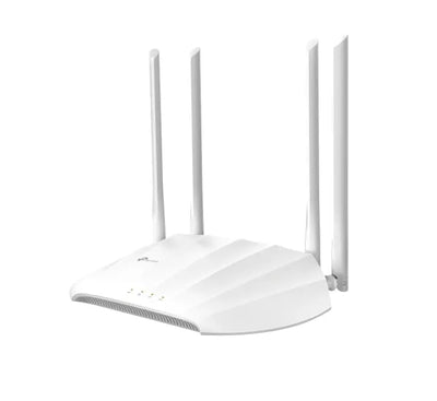 TP-Link TL-WA1201 AC1200 Wireless Gigabit Access Point with four high-performance external antennas on a white background.