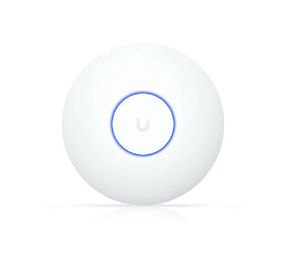 Ubiquiti U7 Lite WiFi 7 wireless access point front view showing sleek compact ceiling design