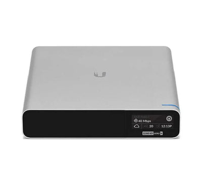 Rear view of UCK-G2-SSD featuring Gigabit Ethernet PoE port, USB-C power, and reset button.