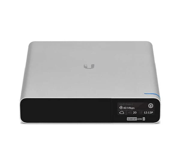 Rear view of UCK-G2-SSD featuring Gigabit Ethernet PoE port, USB-C power, and reset button.