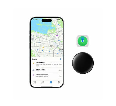 "iPhone screen displaying UGREEN CM520 smart finder connected in Apple Find My app map"