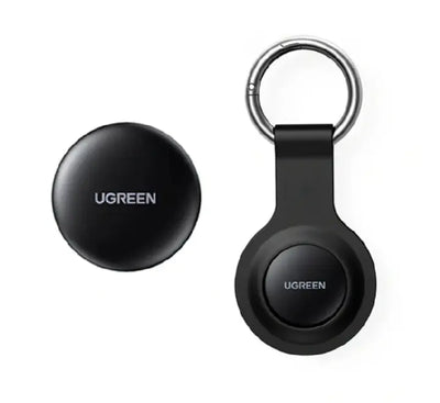 UGREEN CM520 Smart Bluetooth Finder tag in black with attached protective keychain"