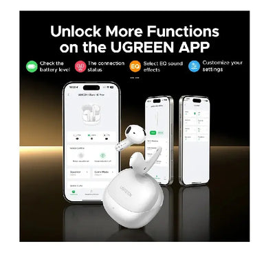 Side profile model wearing 4.05g ultra-lightweight UGREEN LightBuds Pro semi-in-ear earbud