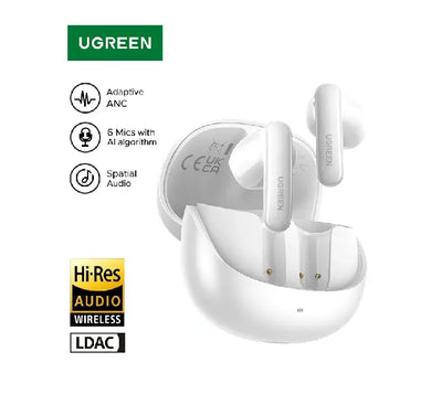 Diagram displaying UGREEN LightBuds Pro Adaptive ANC 2.0 reducing surrounding noise
