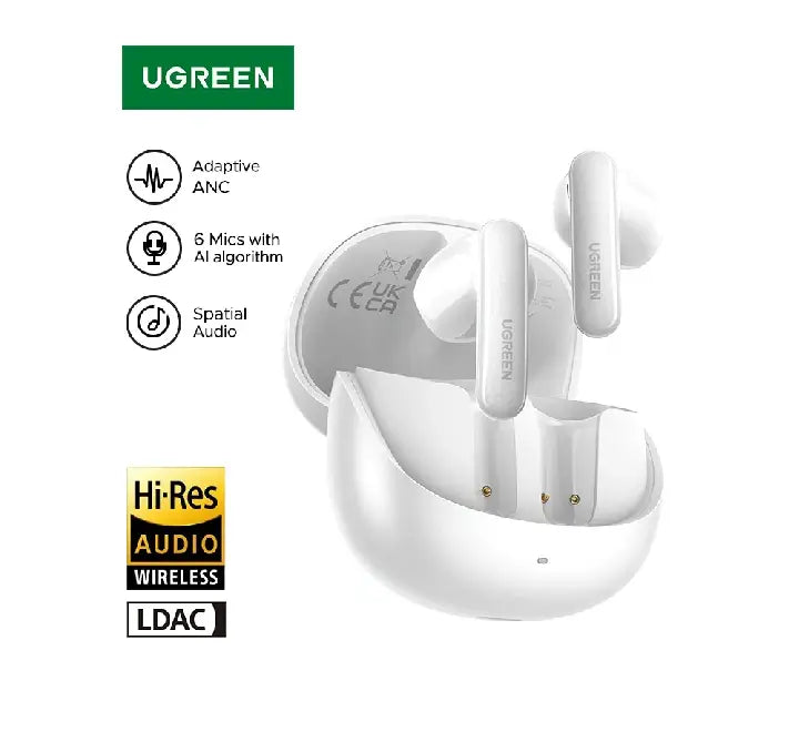 Diagram displaying UGREEN LightBuds Pro Adaptive ANC 2.0 reducing surrounding noise