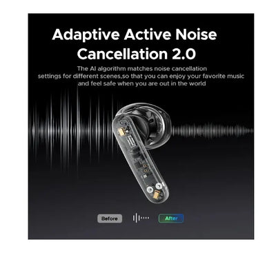 Side profile model wearing 4.05g ultra-lightweight UGREEN LightBuds Pro semi-in-ear earbud