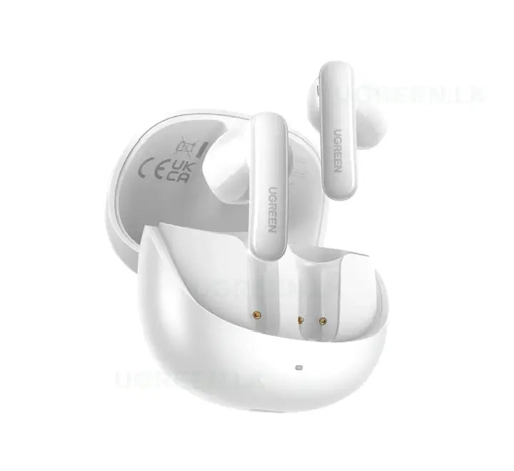 UGREEN LightBuds Pro WS215 active noise cancelling wireless earbuds in charging case on white background