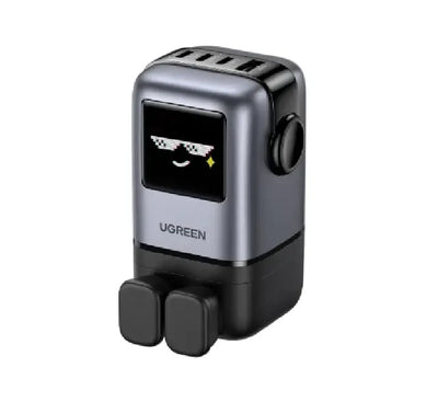 UGREEN Uno 100W GaN Fast Charger in robot design with smart TFT screen display