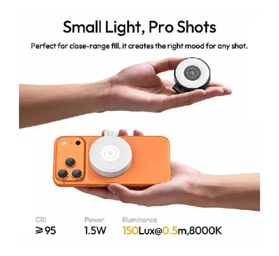 Ulanzi LM21 magnetic selfie light showing 180 degree flip arm mechanism