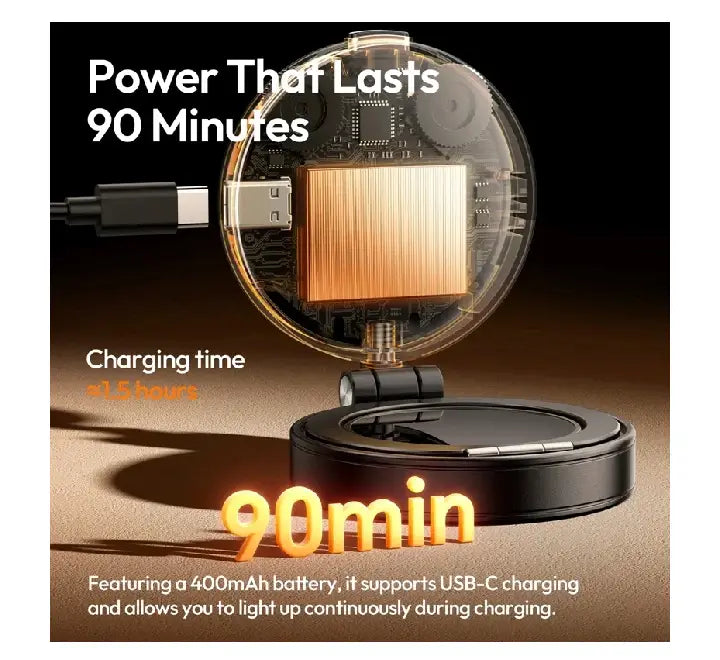 Ulanzi LM23 2nd Gen magnetic selfie light snapped onto back of MagSafe iPhone