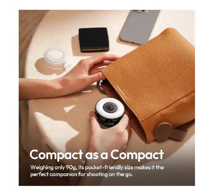 Ulanzi LM23 showing 360 degree rotation and 180 degree flip hinge for selfie and rear camera use