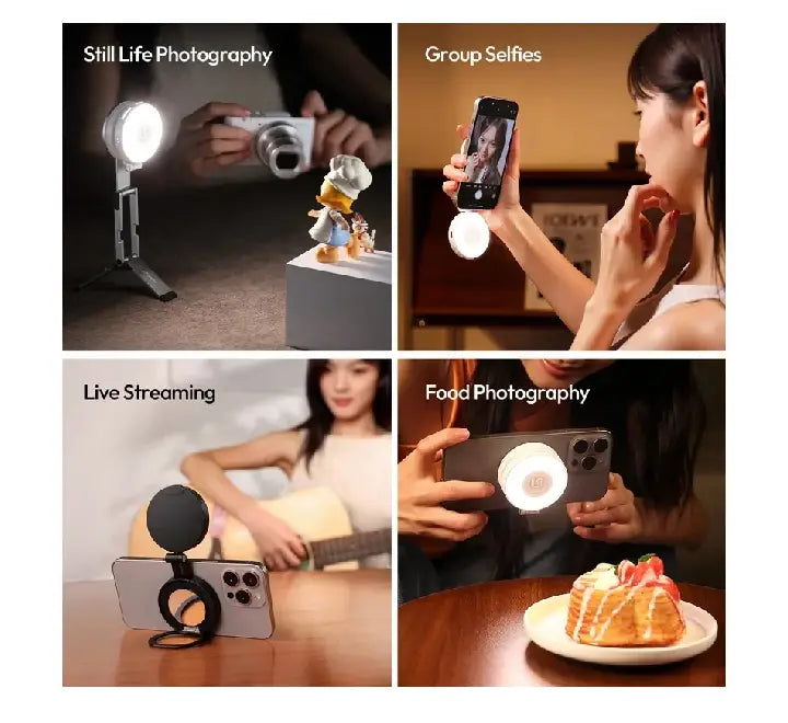 Ulanzi LM23 2nd Generation magnetic fill light with integrated makeup mirror front view